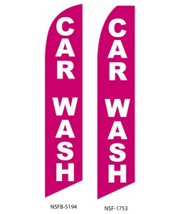 Pink car wash flag