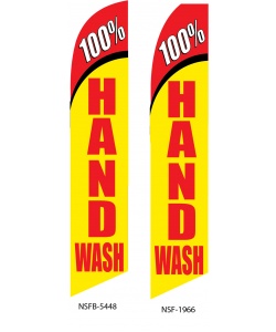 100 percent hand wash swooper flag